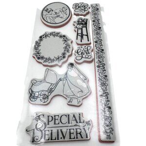 Graphic 45 Special Delivery Cling Stamp Set Hampton Art